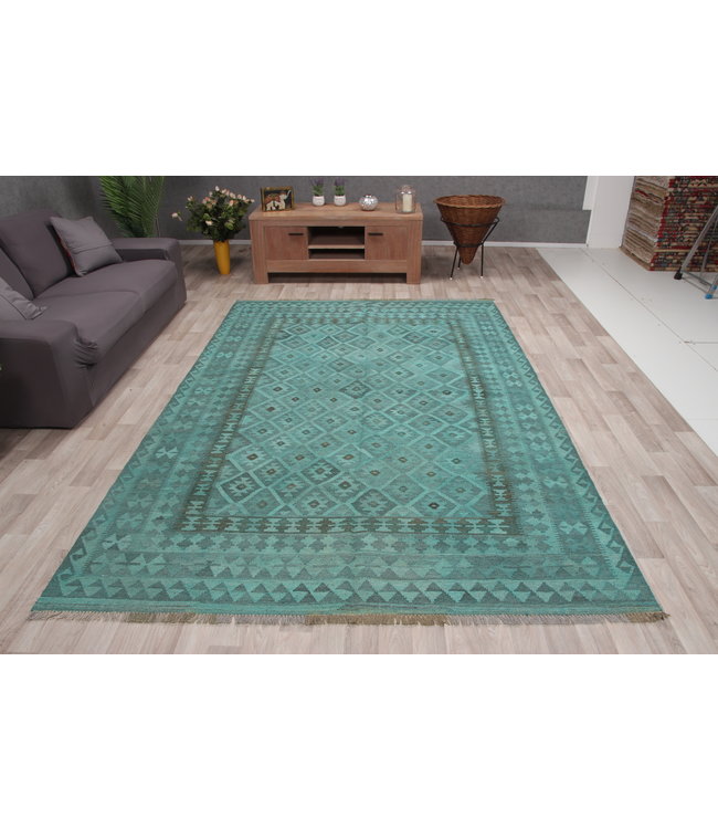 297x196 cm Handgemacht Wolle Kelim Teppich Orientteppich