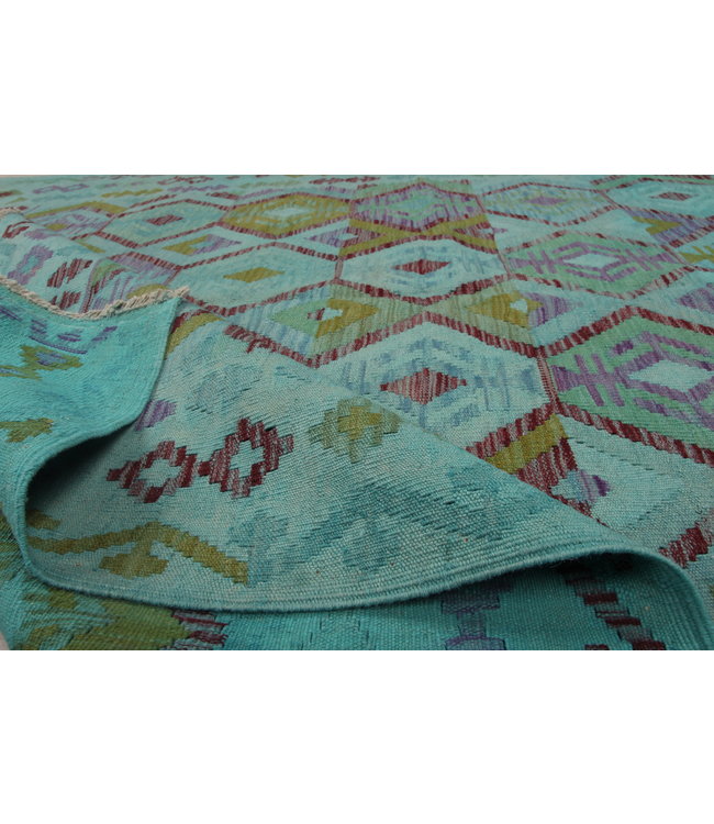 251x198 cm Handmade Afghan Kilim Area Rug Wool Carpet