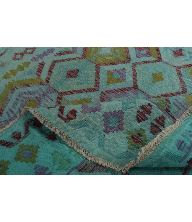 251x198 cm Handmade Afghan Kilim Area Rug Wool Carpet