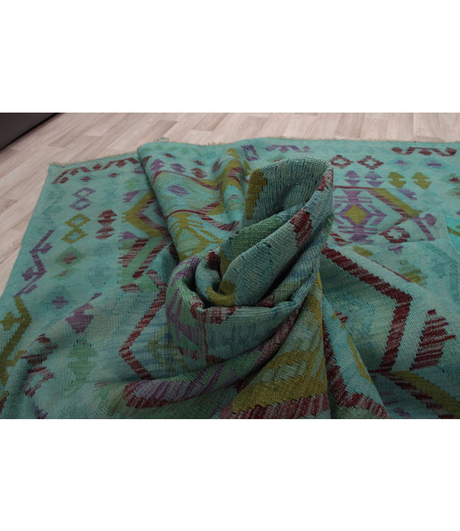 251x198 cm Handmade Afghan Kilim Area Rug Wool Carpet