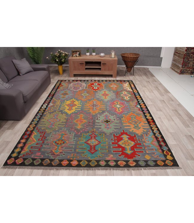 300x206 cm Handgemacht Traditional Wolle Kelim Teppich Orientteppich