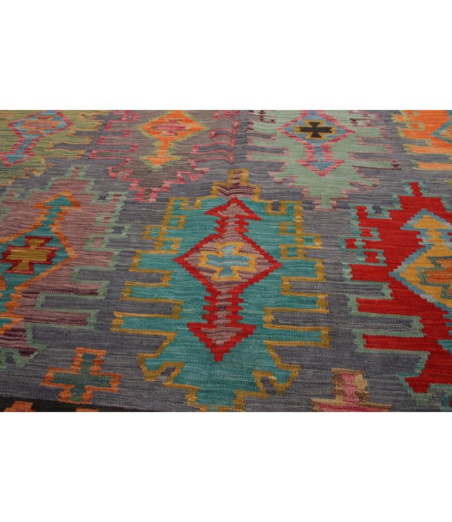 300x206 cm Handmade Afghan Traditional Kilim Area Rug Wool Carpet