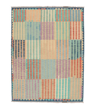 245x184 cm Handgeweven modern Kelim Tapijt Wol 245x184 cm Handgeweven modern Kelim Tapijt Wol