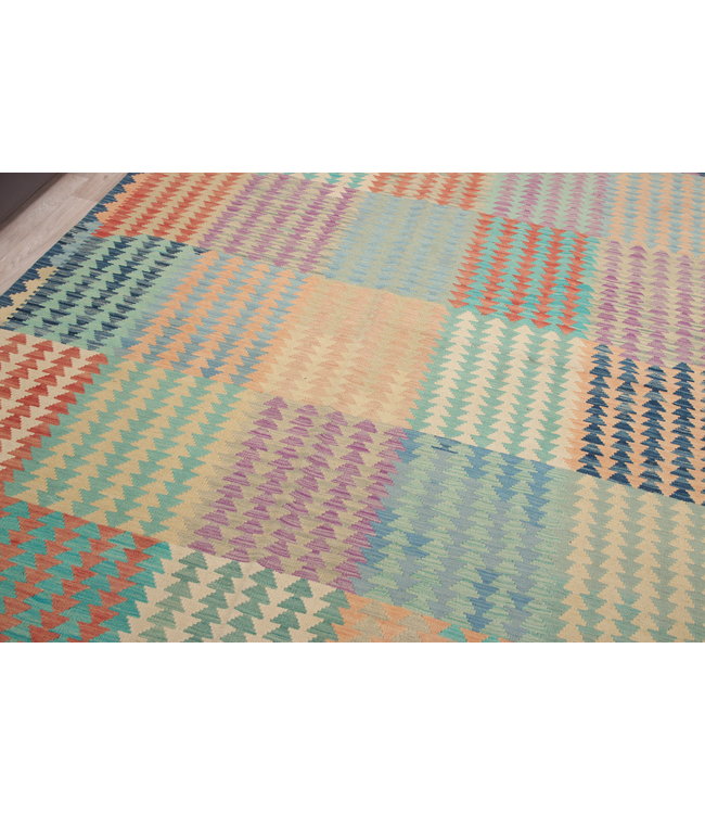 245x184 cm Handgemacht modern Wolle Kelim Teppich Orientteppich