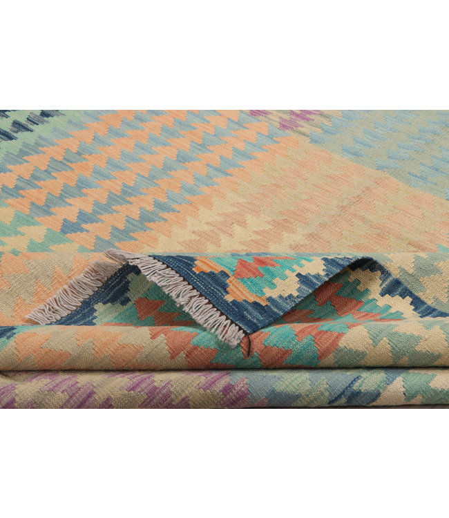 245x184 cm Handmade Afghan modern Kilim Area Rug Wool Carpet