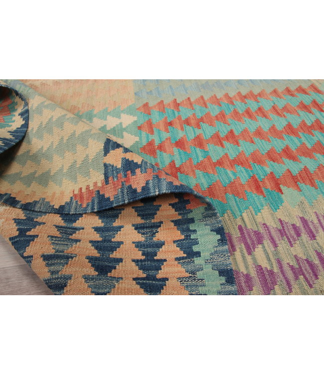 245x184 cm Handmade Afghan modern Kilim Area Rug Wool Carpet