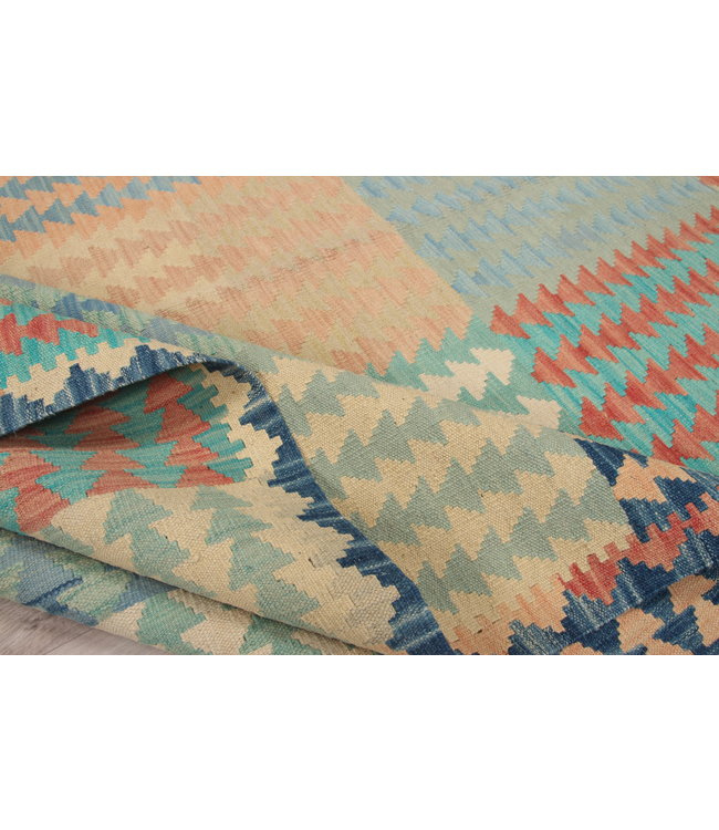 245x184 cm Handgemacht modern Wolle Kelim Teppich Orientteppich