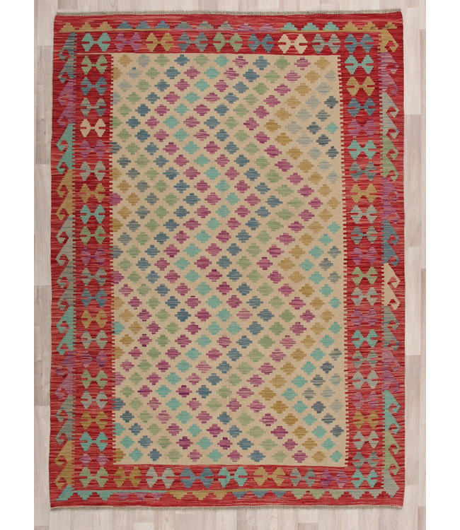 247x172 cm Handmade Afghan modern Kilim Area Rug Wool Carpet