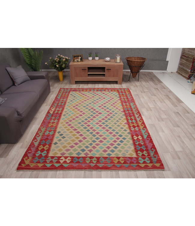 247x172cm Handgemacht modern Wolle Kelim Teppich Orientteppich