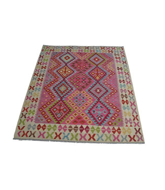 200x152 cm Handmade Afghan Kilim Area Rug Wool Carpet