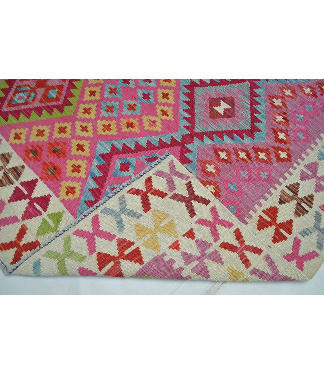 192x155 cm Handgemacht Wolle Kelim Teppich Orientteppich