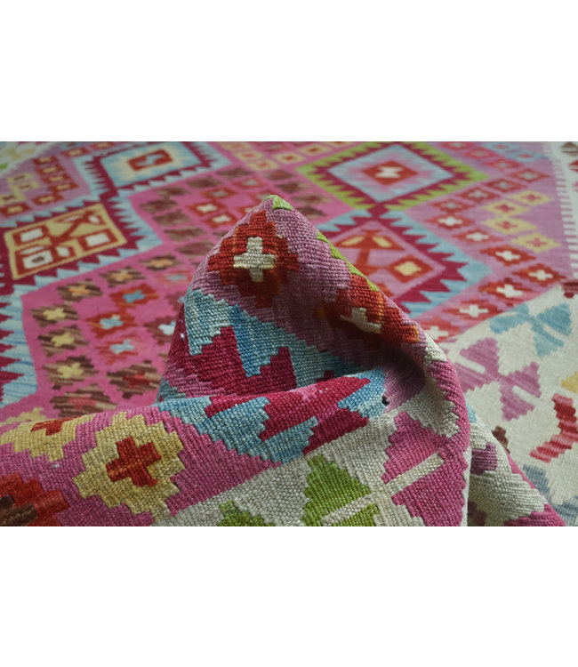 192x155 cm Handgemacht Wolle Kelim Teppich Orientteppich