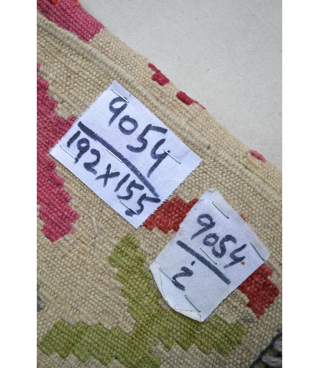 192x155 cm Handgeweven Kelim Tapijt Wol