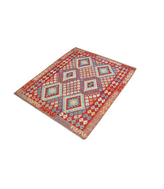 187x155 cm Handgemacht Wolle Kelim Teppich Orientteppich