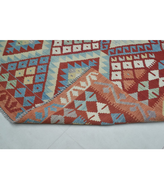 187x155 cm Handgemacht Wolle Kelim Teppich Orientteppich