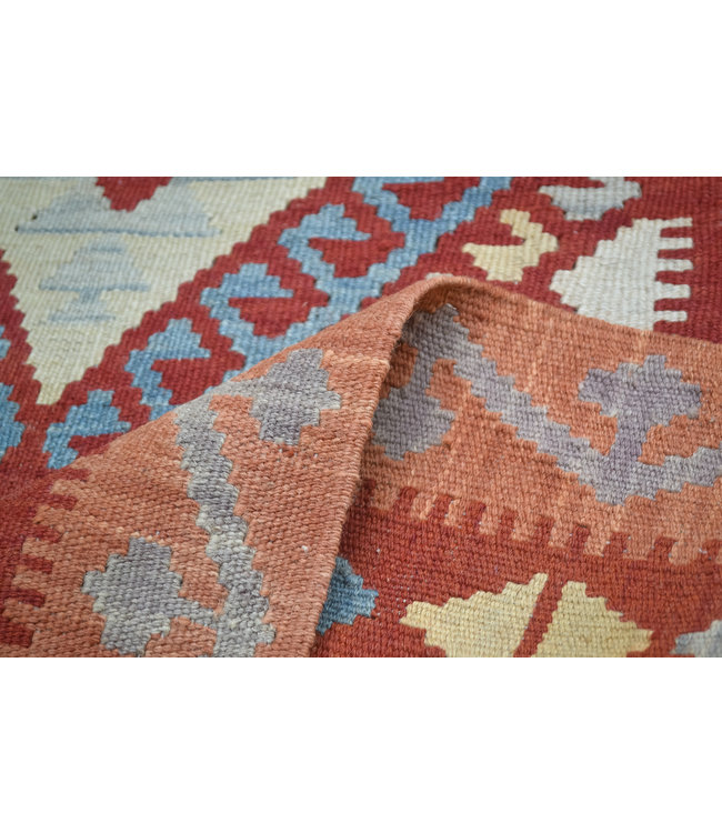 187x155 cm Handmade Afghan Kilim Area Rug Wool Carpet