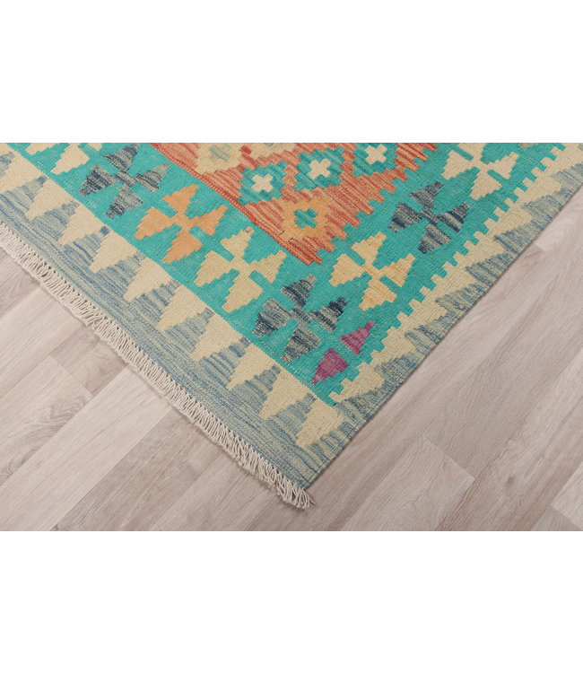 241x176 cm Handmade Afghan Kilim Area Rug Wool Carpet