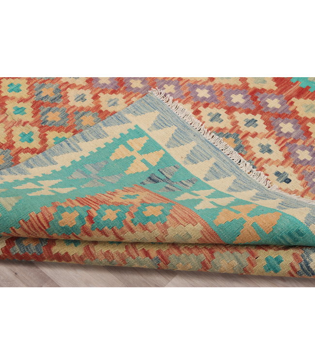 241x176 cm Handmade Afghan Kilim Area Rug Wool Carpet