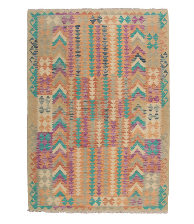 241x166 cm Handmade Afghan Kilim Area Rug Wool Carpet