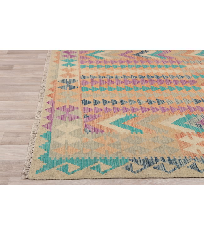 241x166 cm Handgemacht Wolle Kelim Teppich Orientteppich