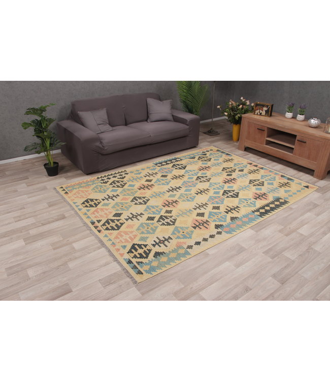 248x176 cm Handmade Afghan Kilim Area Rug Wool Carpet