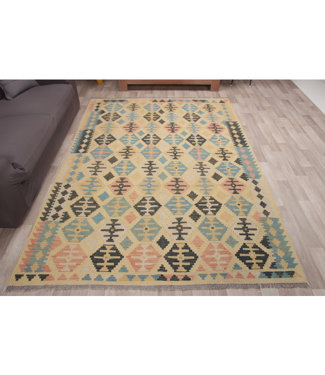 248x176 cm Handmade Afghan Kilim Area Rug Wool Carpet