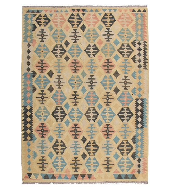 248x176 cm Handgeweven Kelim Tapijt Wol