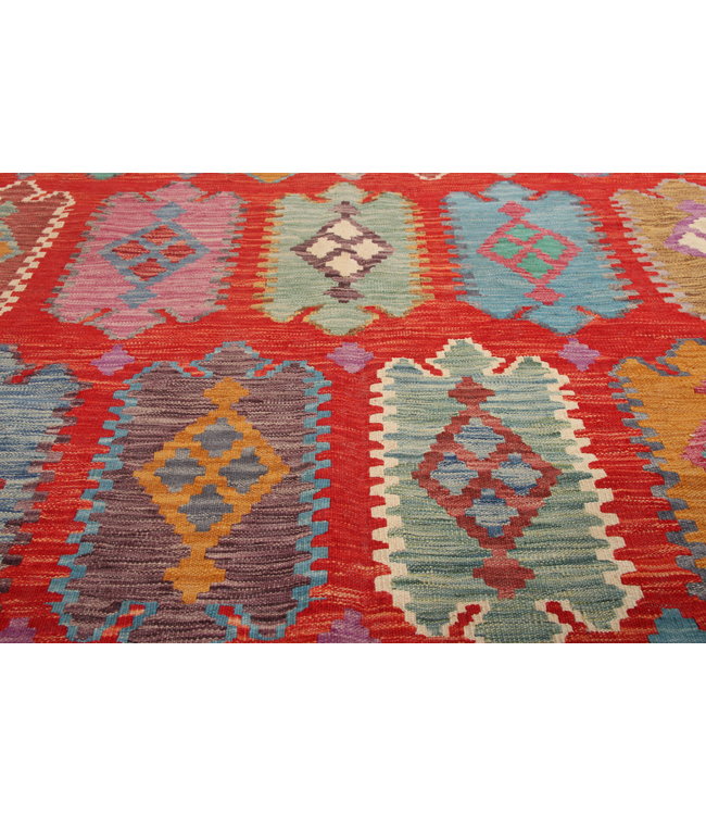 296x200 cm Handgemacht Wolle Kelim Teppich Orientteppich