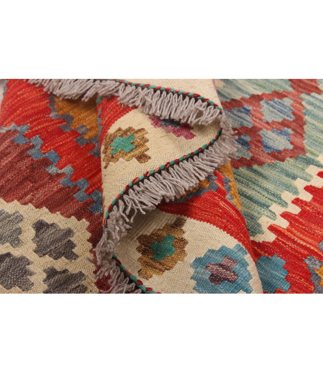 296x200 cm Handgeweven Kelim Tapijt Wol