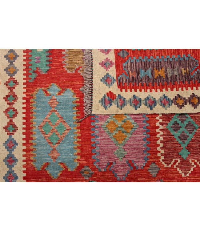 296x200 cm Handgemacht Wolle Kelim Teppich Orientteppich