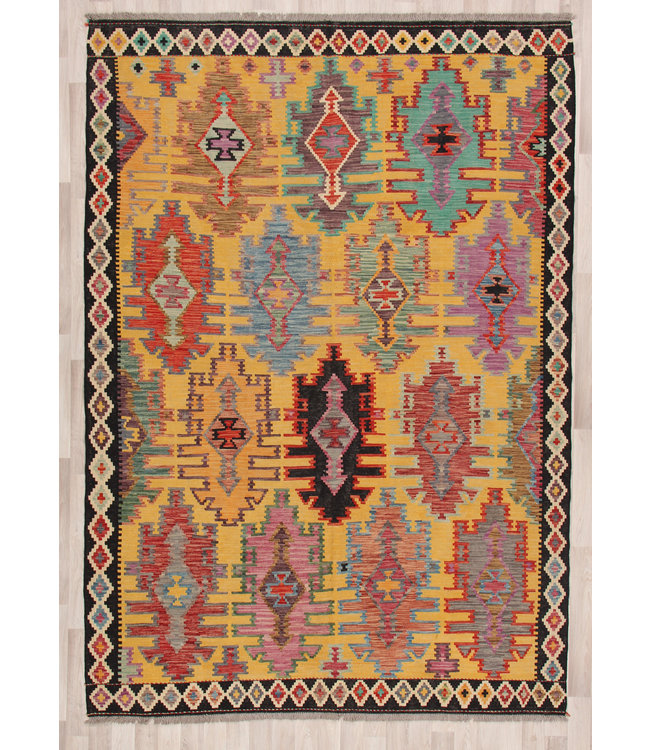 304x211 cm Handmade Afghan Kilim Area Rug Wool Carpet