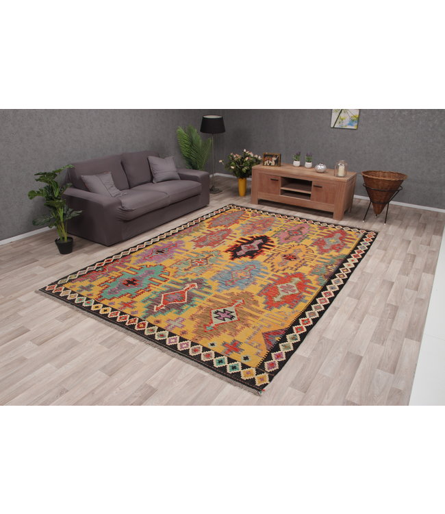 304x211 cm Handmade Afghan Kilim Area Rug Wool Carpet