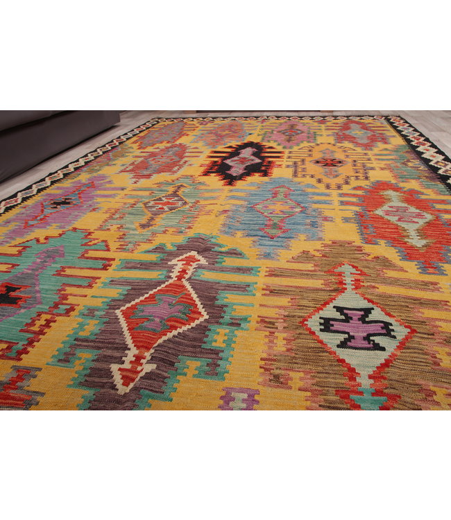 304x211 cm Handmade Afghan Kilim Area Rug Wool Carpet