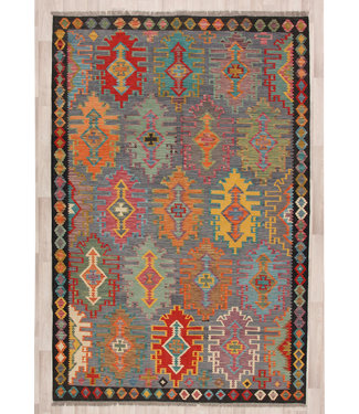 300x206 cm Handmade Afghan Traditional Kilim Area Rug Wool Carpet