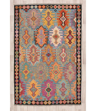 302x200 cm Handmade Afghan Kilim Area Rug Wool Carpet