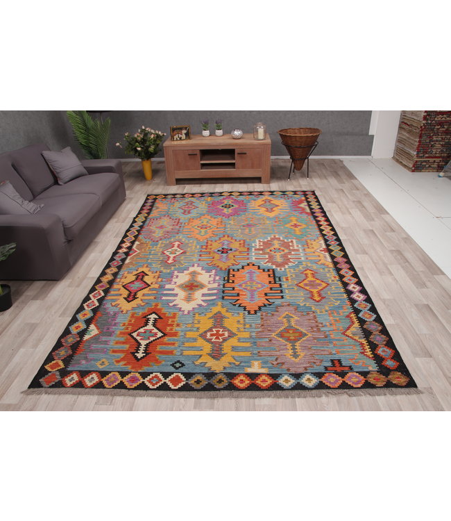 302x200 cm Handgemacht Wolle Kelim Teppich Orientteppich