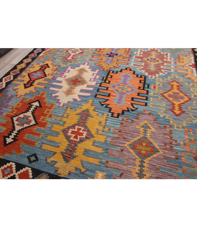 302x200 cm Handmade Afghan Kilim Area Rug Wool Carpet