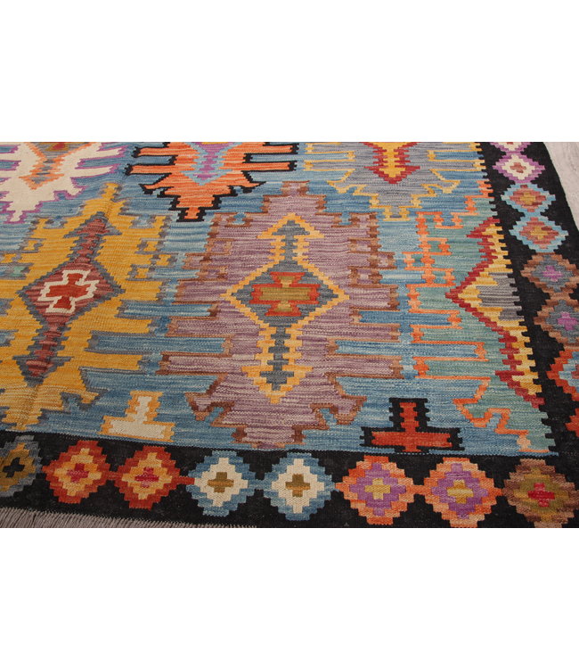 302x200 cm Handmade Afghan Kilim Area Rug Wool Carpet