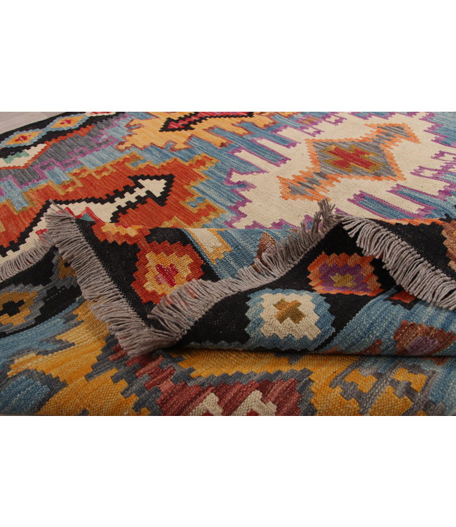 302x200 cm Handgemacht Wolle Kelim Teppich Orientteppich