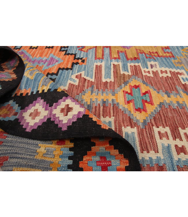 302x200 cm Handmade Afghan Kilim Area Rug Wool Carpet