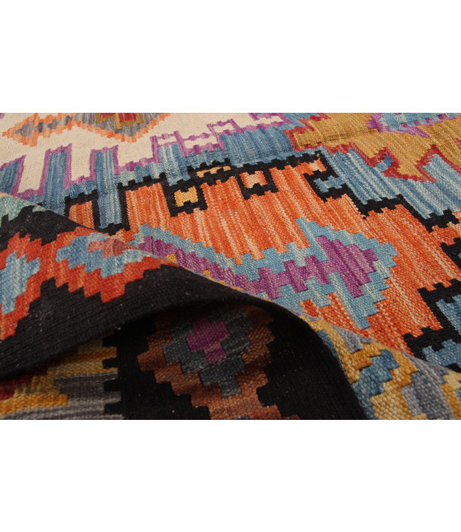 302x200 cm Handmade Afghan Kilim Area Rug Wool Carpet