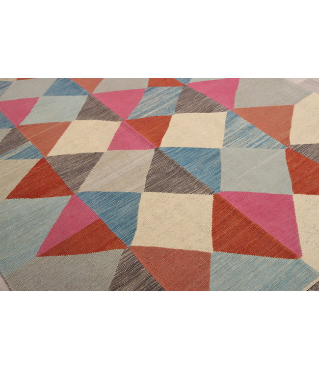 239x181 cm Handgeweven modern Kelim Tapijt Wol