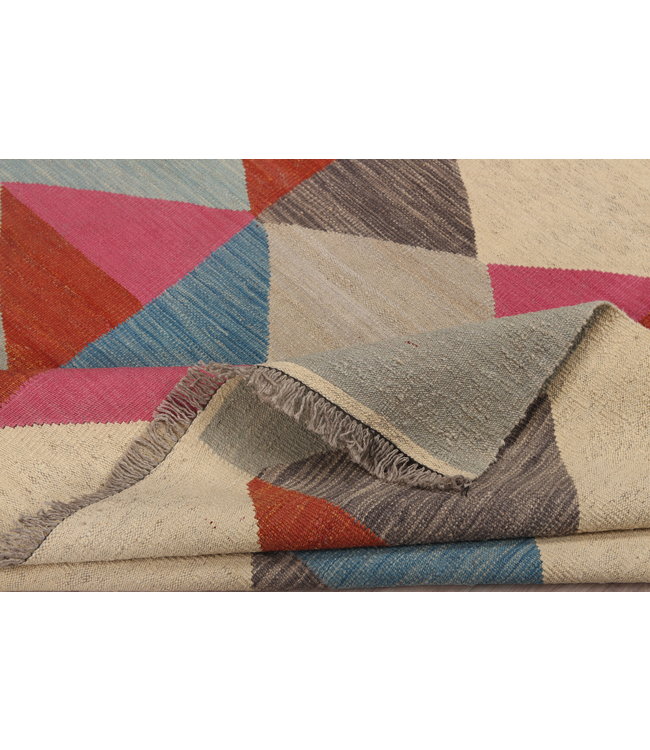 239x181 cm Handmade Afghan modern Kilim Area Rug Wool Carpet