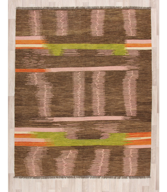 257x200 cm Handgeweven modern Kelim Tapijt Wol