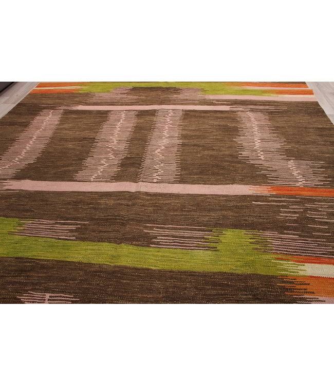 257x200 cm Handgemacht modern Wolle Kelim Teppich Orientteppich