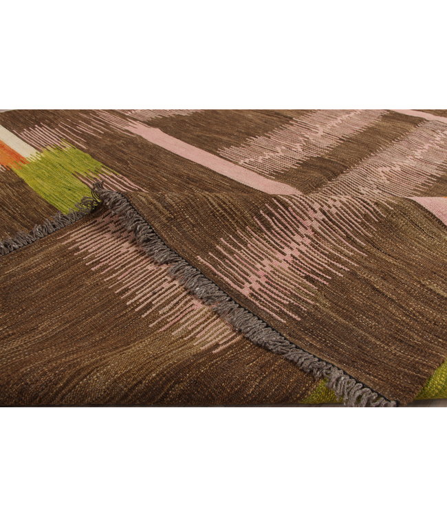 257x200 cm Handmade Afghan modern Kilim Area Rug Wool Carpet