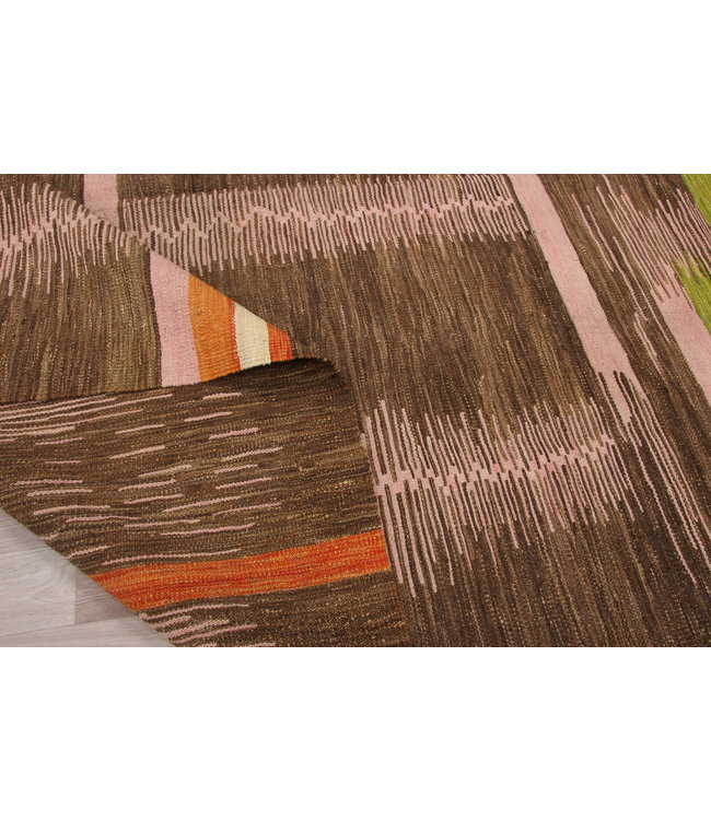 257x200 cm Handgemacht modern Wolle Kelim Teppich Orientteppich