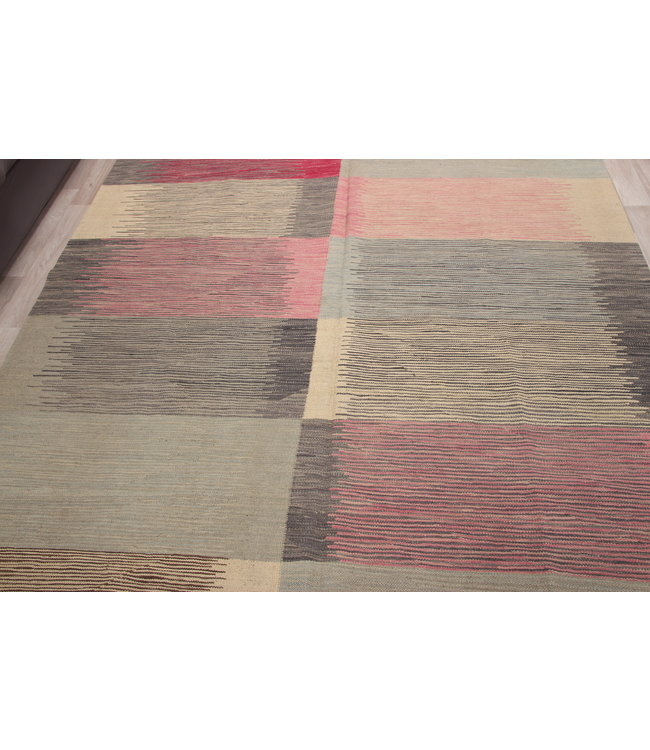 260x198 cm Handmade Afghan modern Kilim Area Rug Wool Carpet