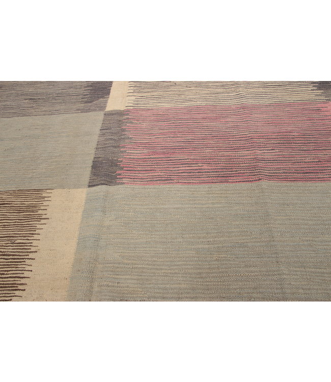 260x198 cm Handmade Afghan modern Kilim Area Rug Wool Carpet