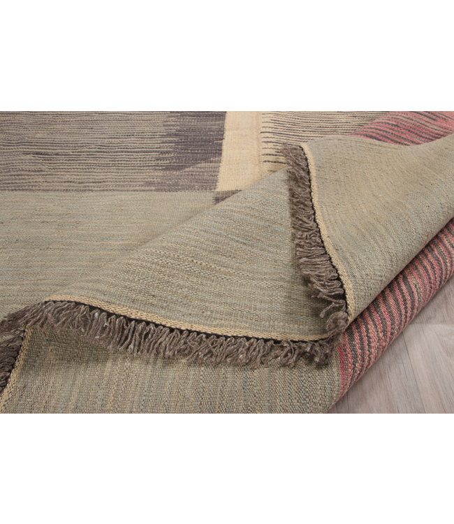 260x198 cm Handmade Afghan modern Kilim Area Rug Wool Carpet